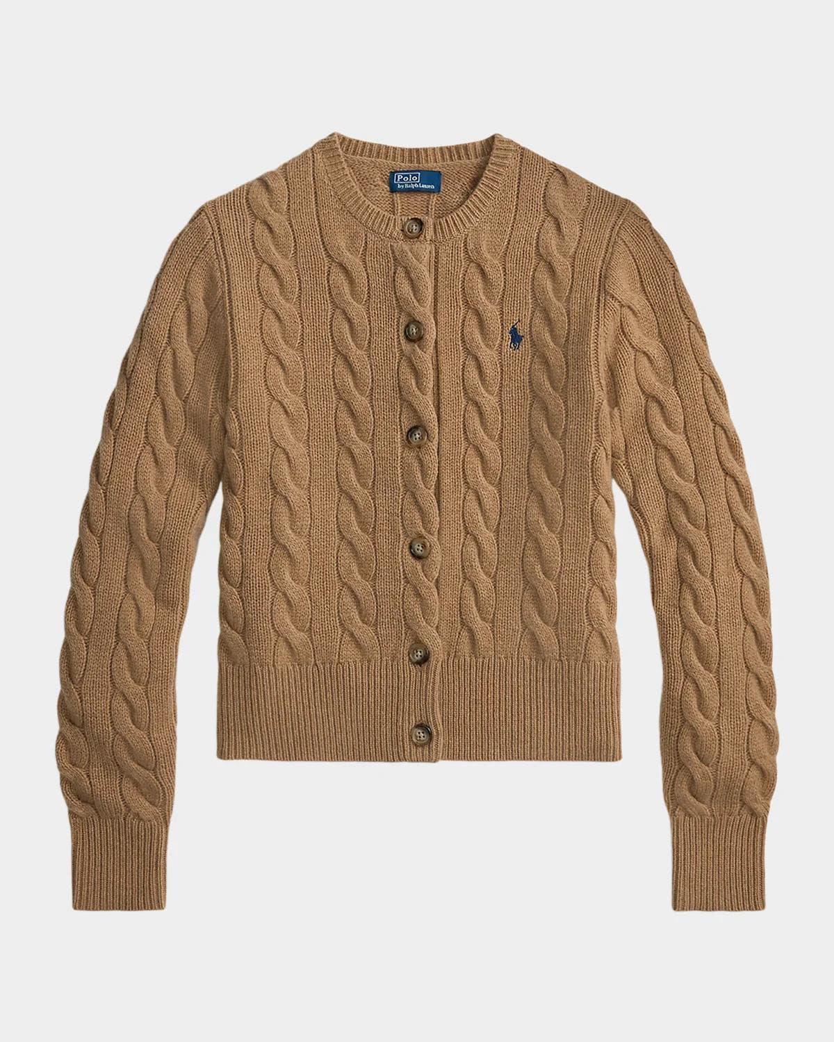 Ralph Lauren Cable-Knit Wool-Cashmere Cardigan