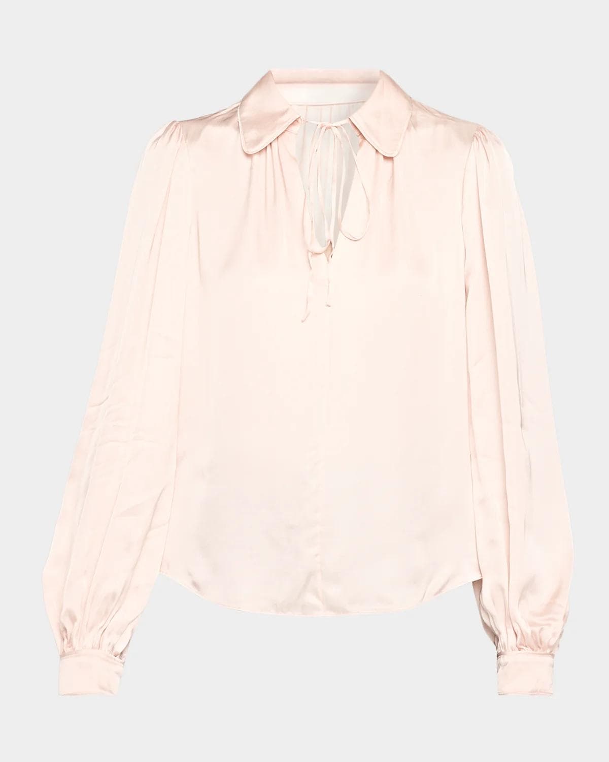 ALICE + OLIVIA Roanne Tie-Front Satin Blouse