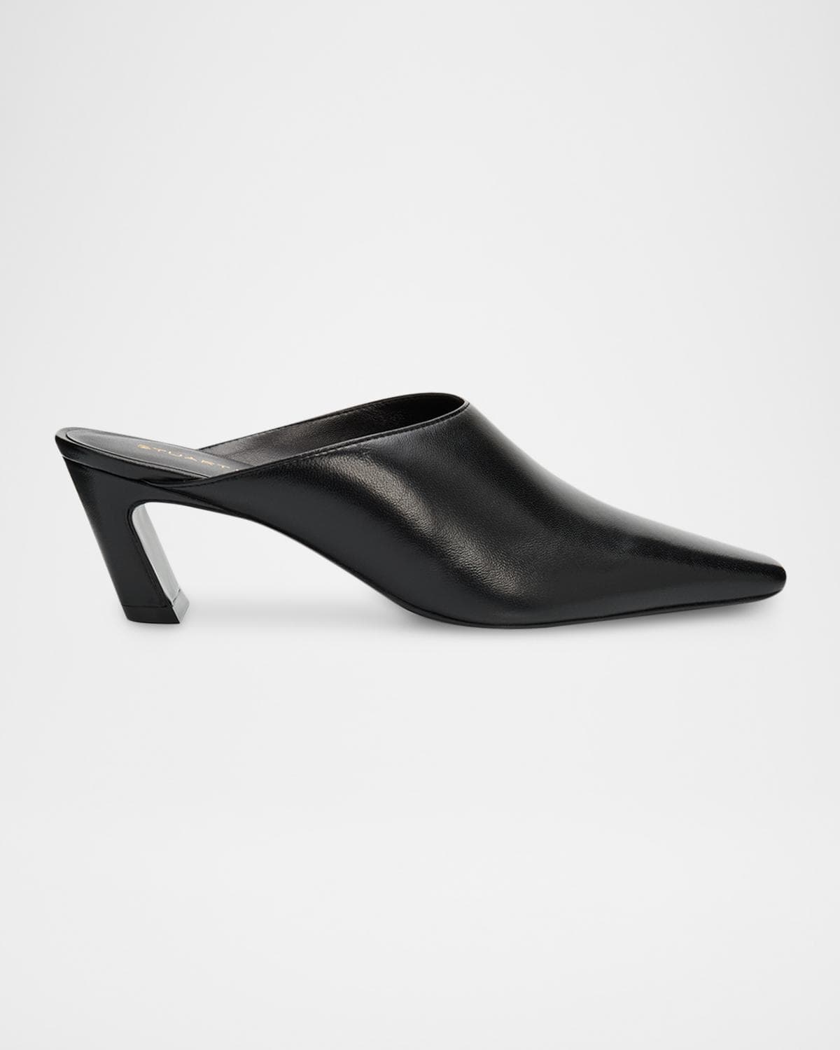 Retailer photograph of Stuart Weitzman 50mm Stassi Leather Mules.