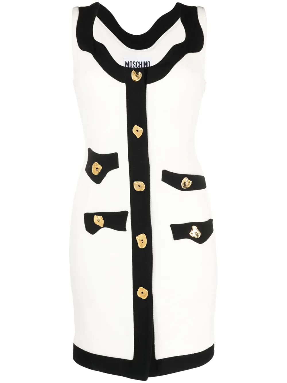 Moschino contrast-border sleeveless minidress