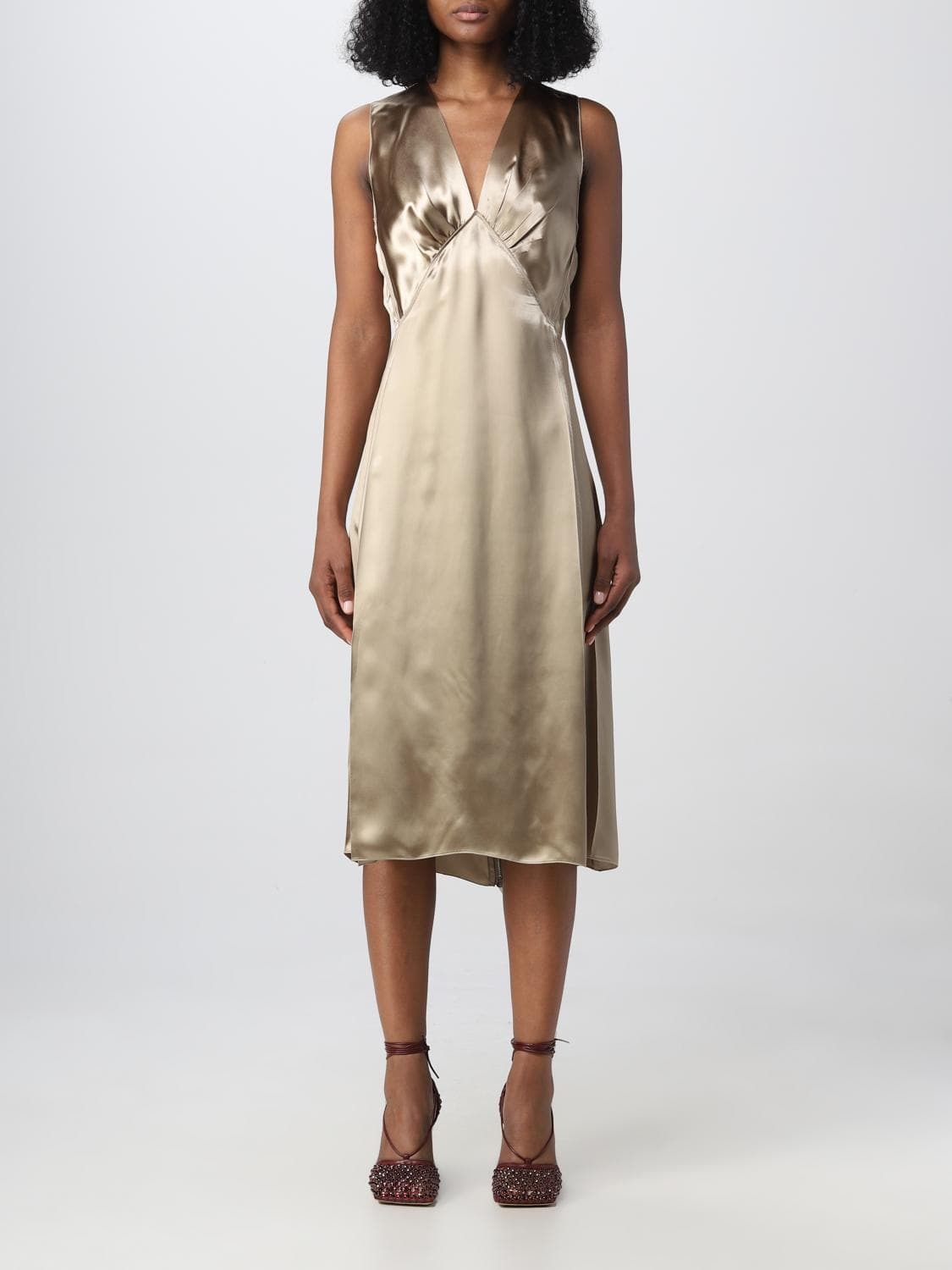 Bottega Veneta Dress Woman color Gold