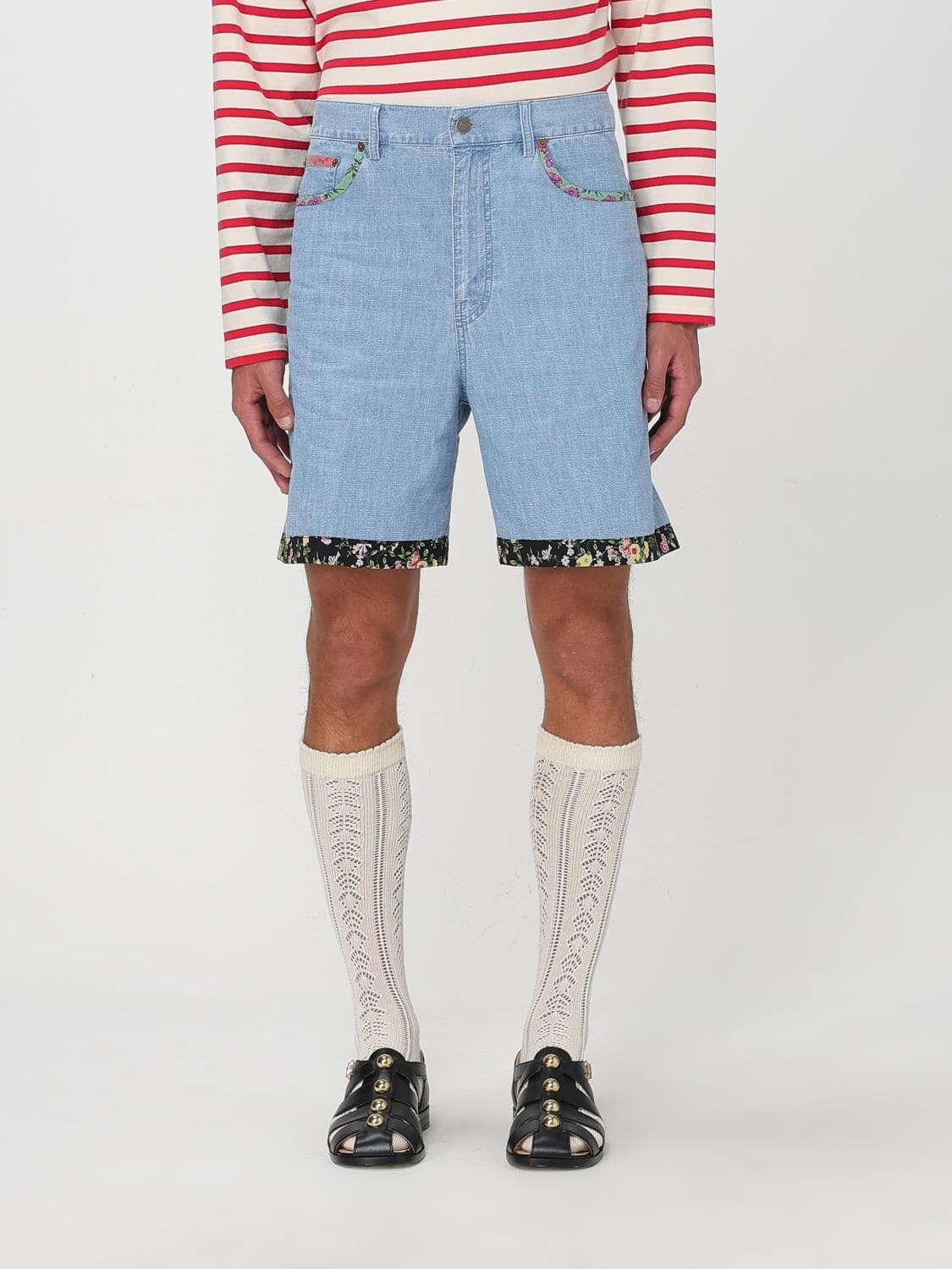 Valentino Shorts Men color Denim