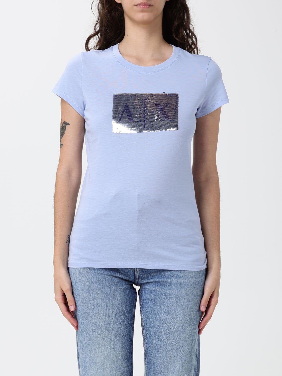 Armani Exchange T-Shirt Woman color Sky Blue