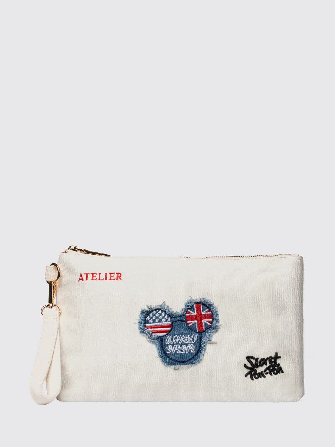 Secret Pon-Pon Clutch Woman color Ecru · OS