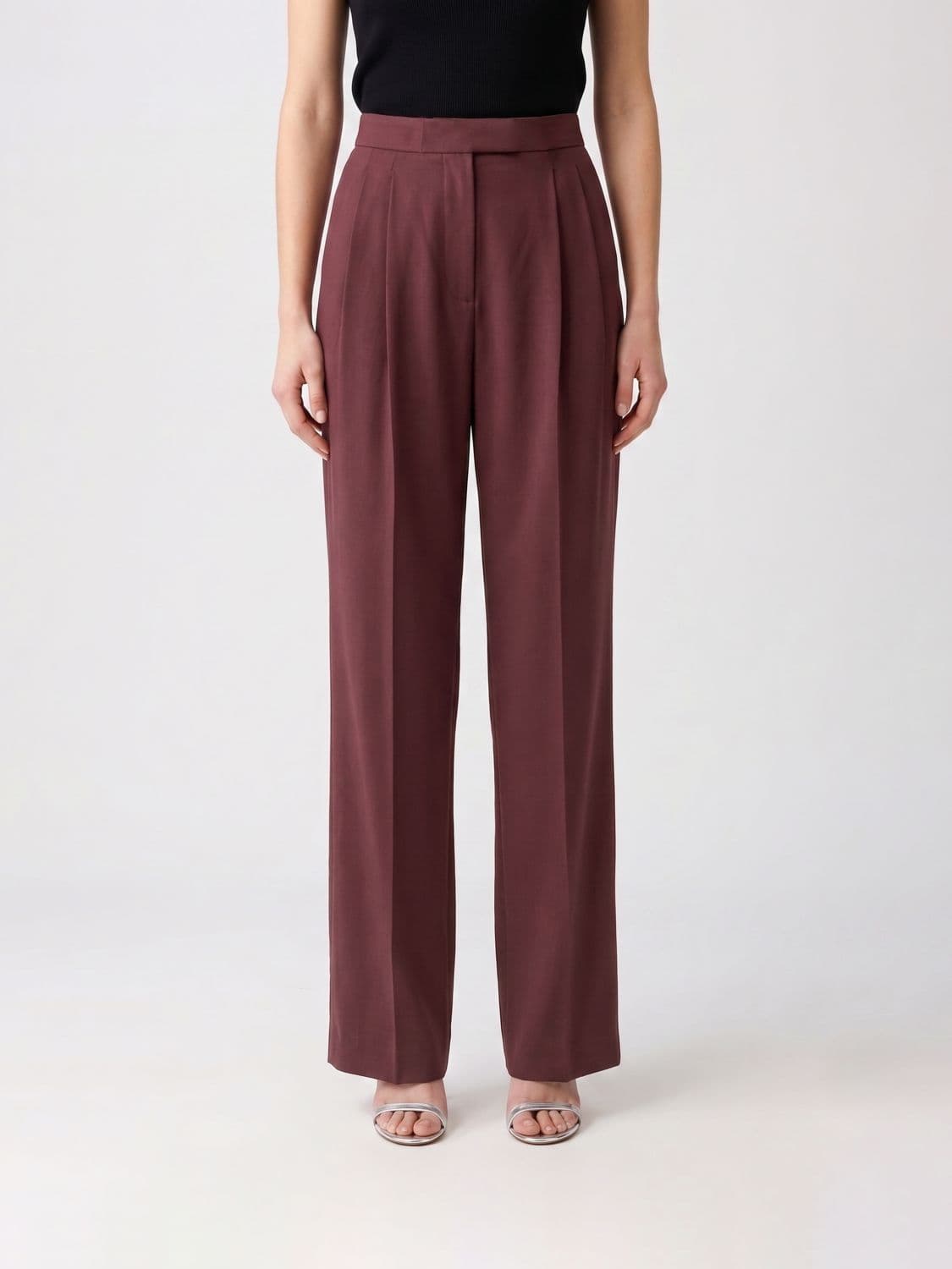 Saint Laurent Pants Woman color Burgundy