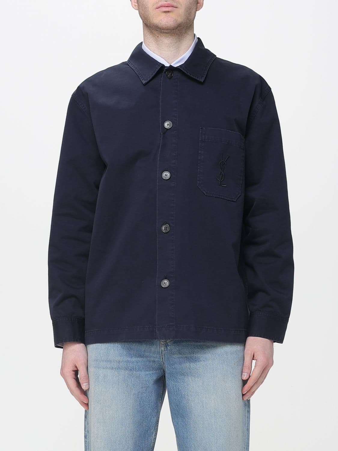 Saint Laurent Jacket Men color Navy