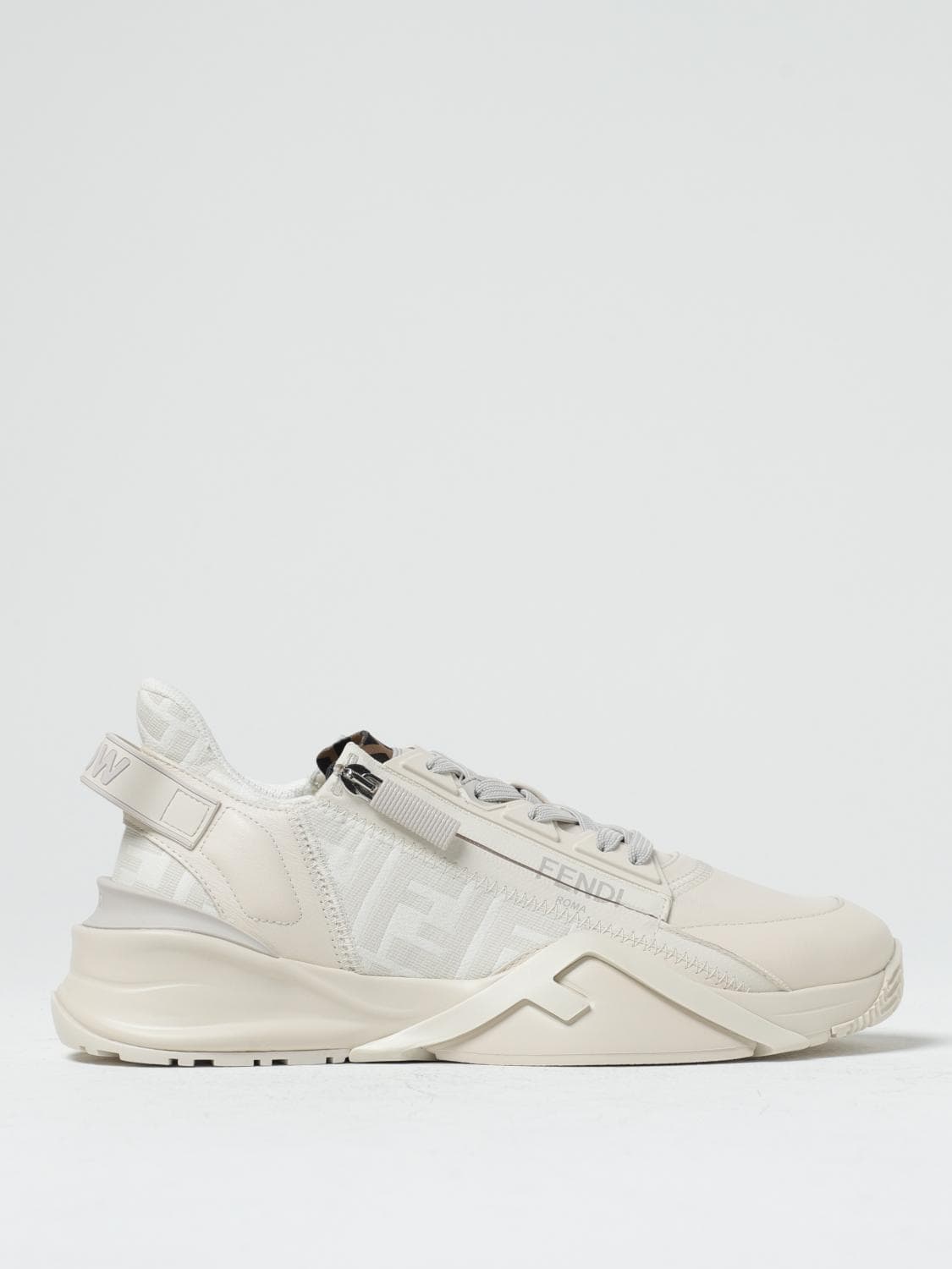Fendi Flow Nappa and Canvas Sneakers with FF Jacquard Monogram