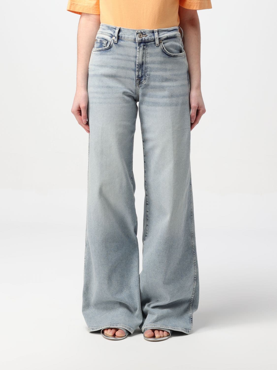 7 For All Mankind Jeans Woman color Gnawed Blue