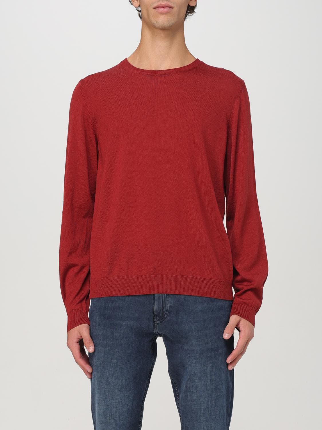 Boss Sweater Men color Ruby · L