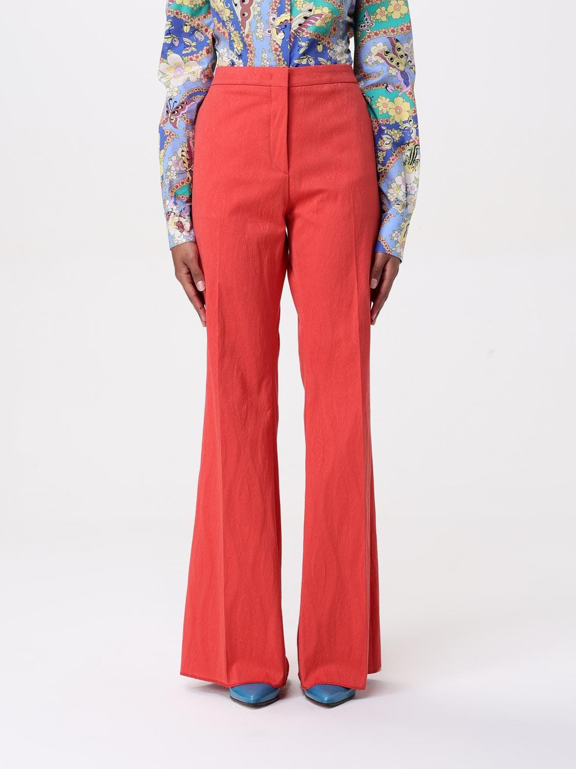 Etro Pants Woman color Coral