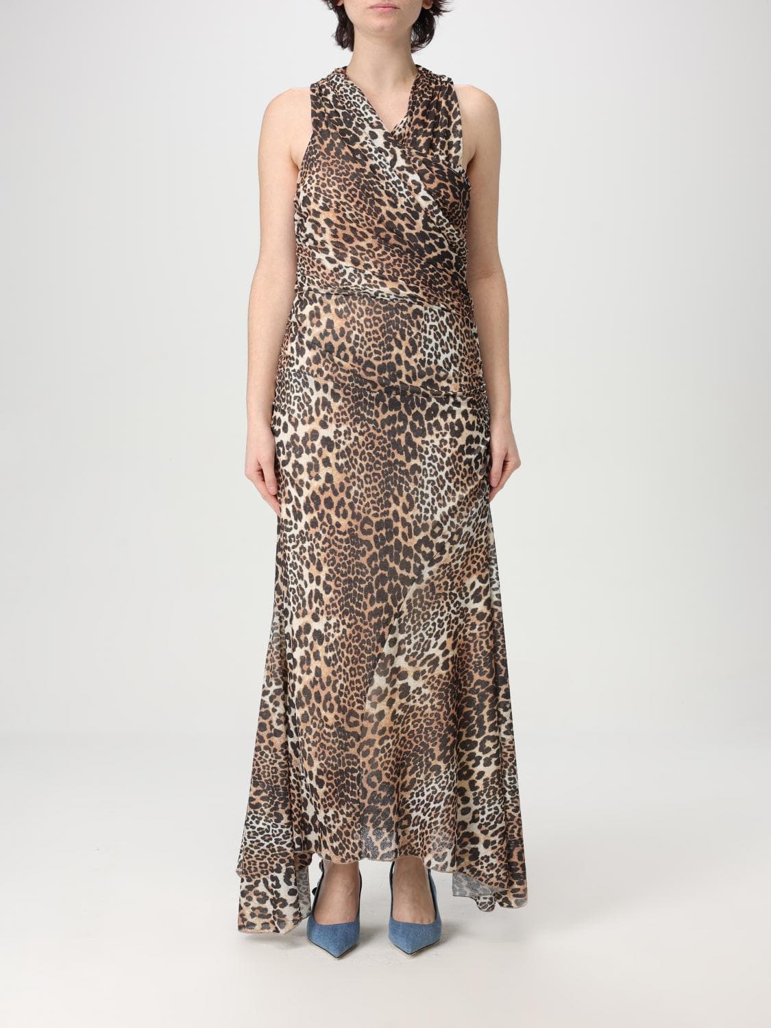 Ganni Dress Woman color Beige