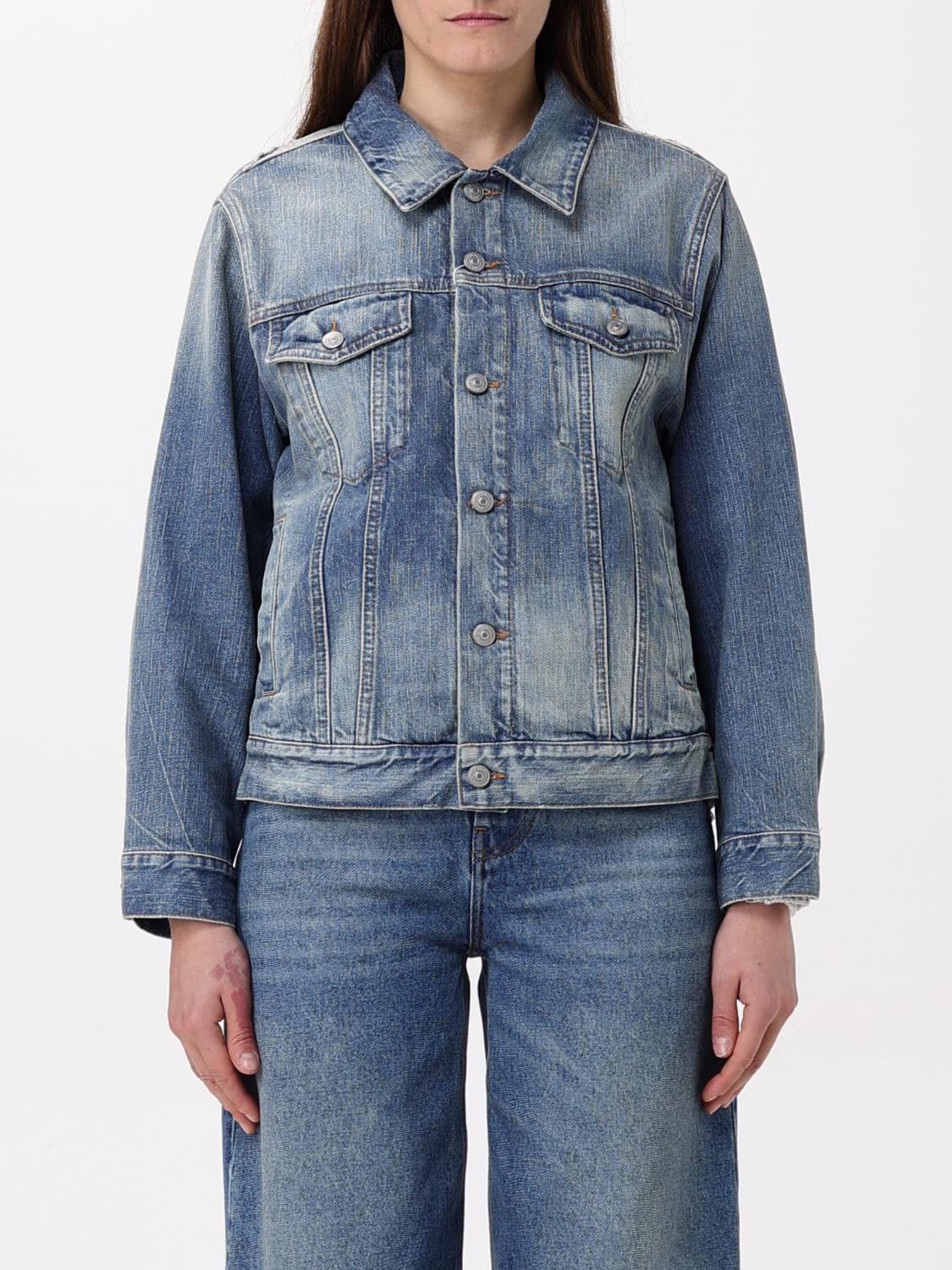 Mm6 Maison Margiela Jacket Woman color Blue
