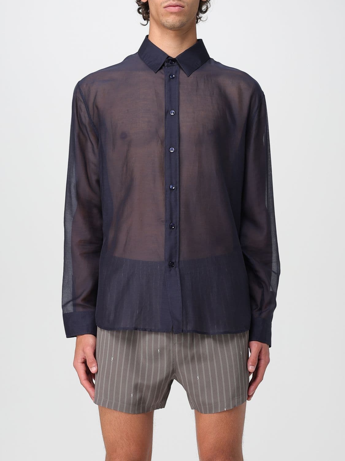 Saint Laurent Shirt Men color Blue