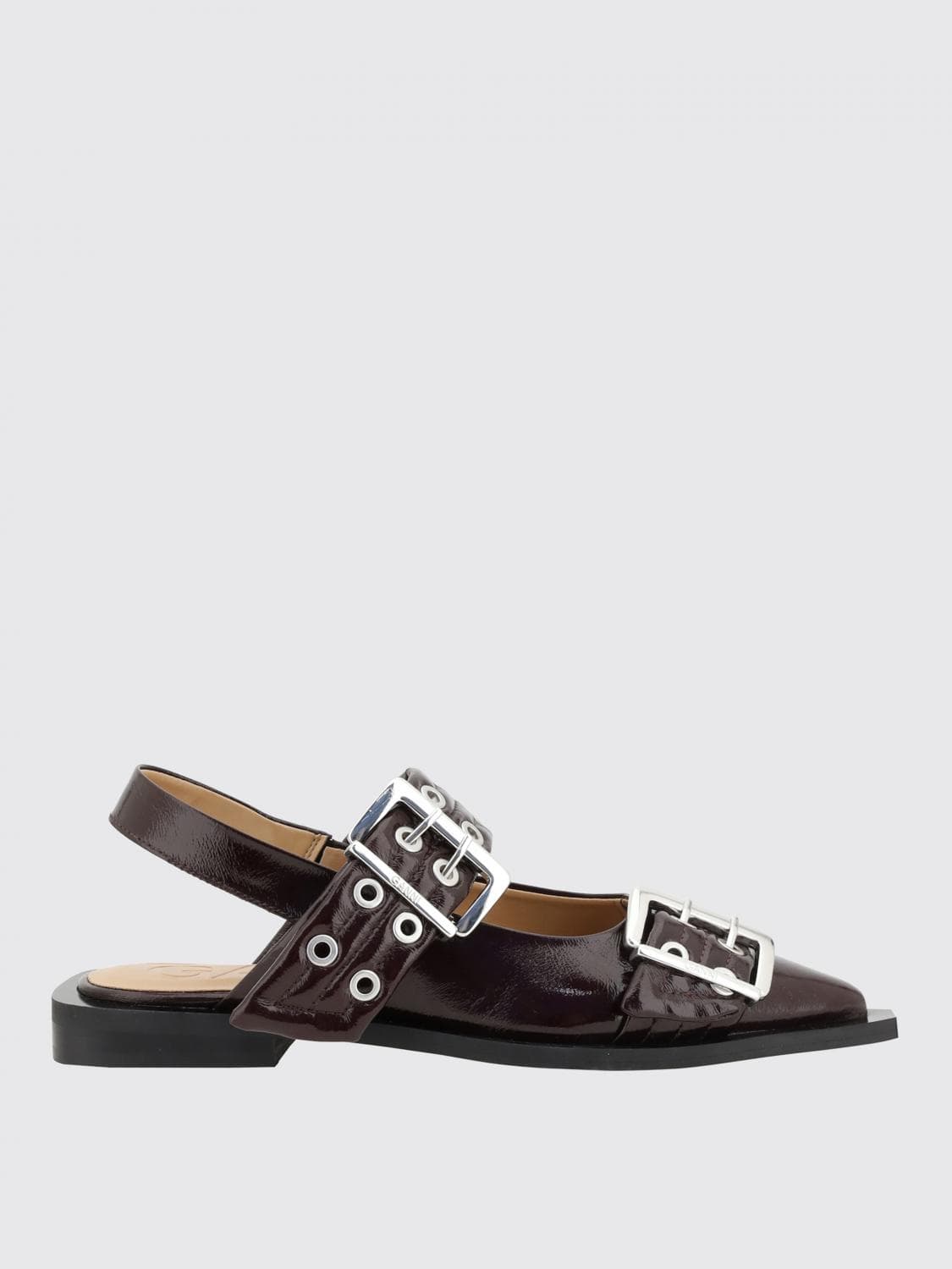 Ganni Ballet Flat Woman color Burgundy