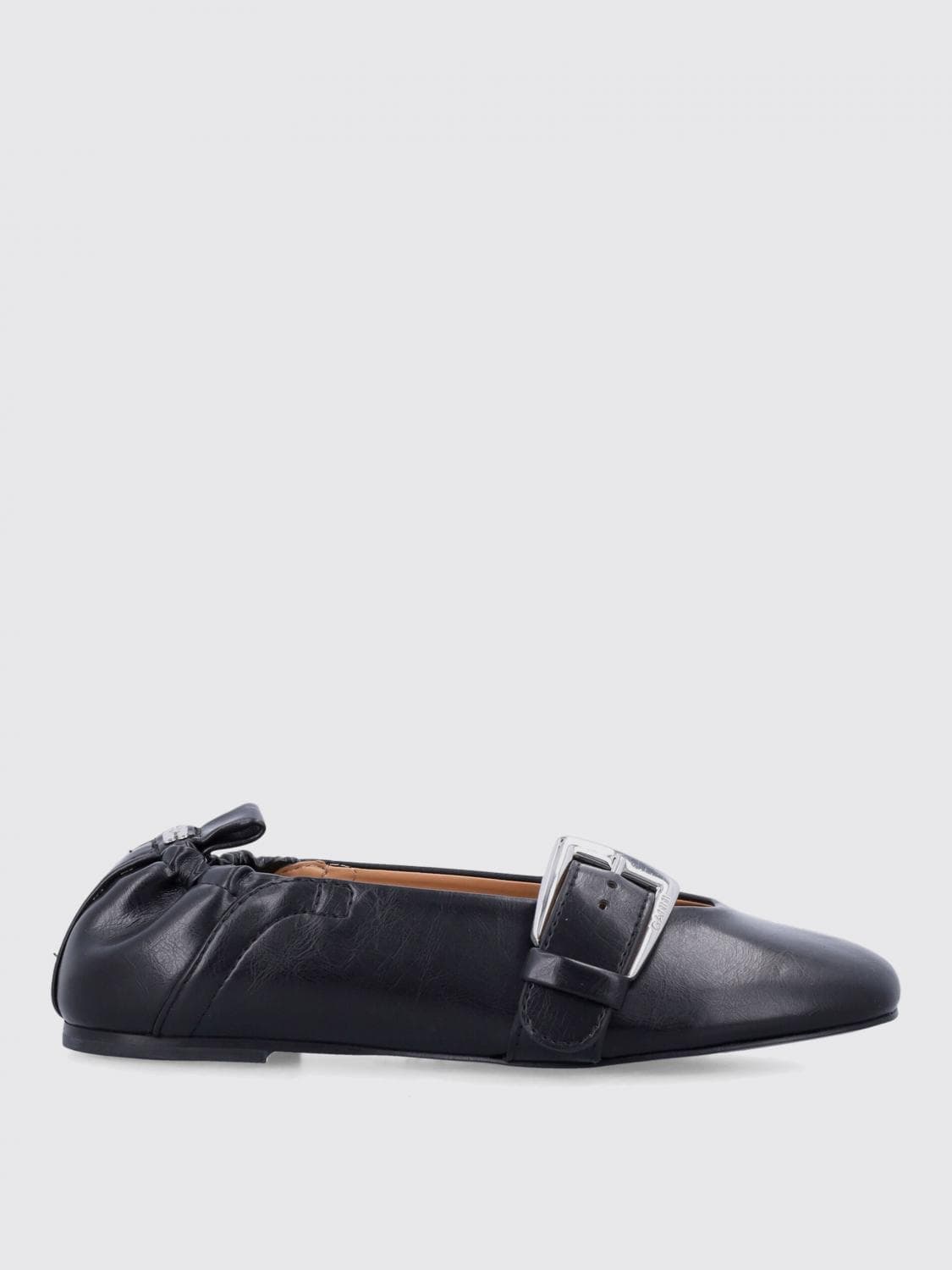 Ganni Ballet Flat Woman color Black