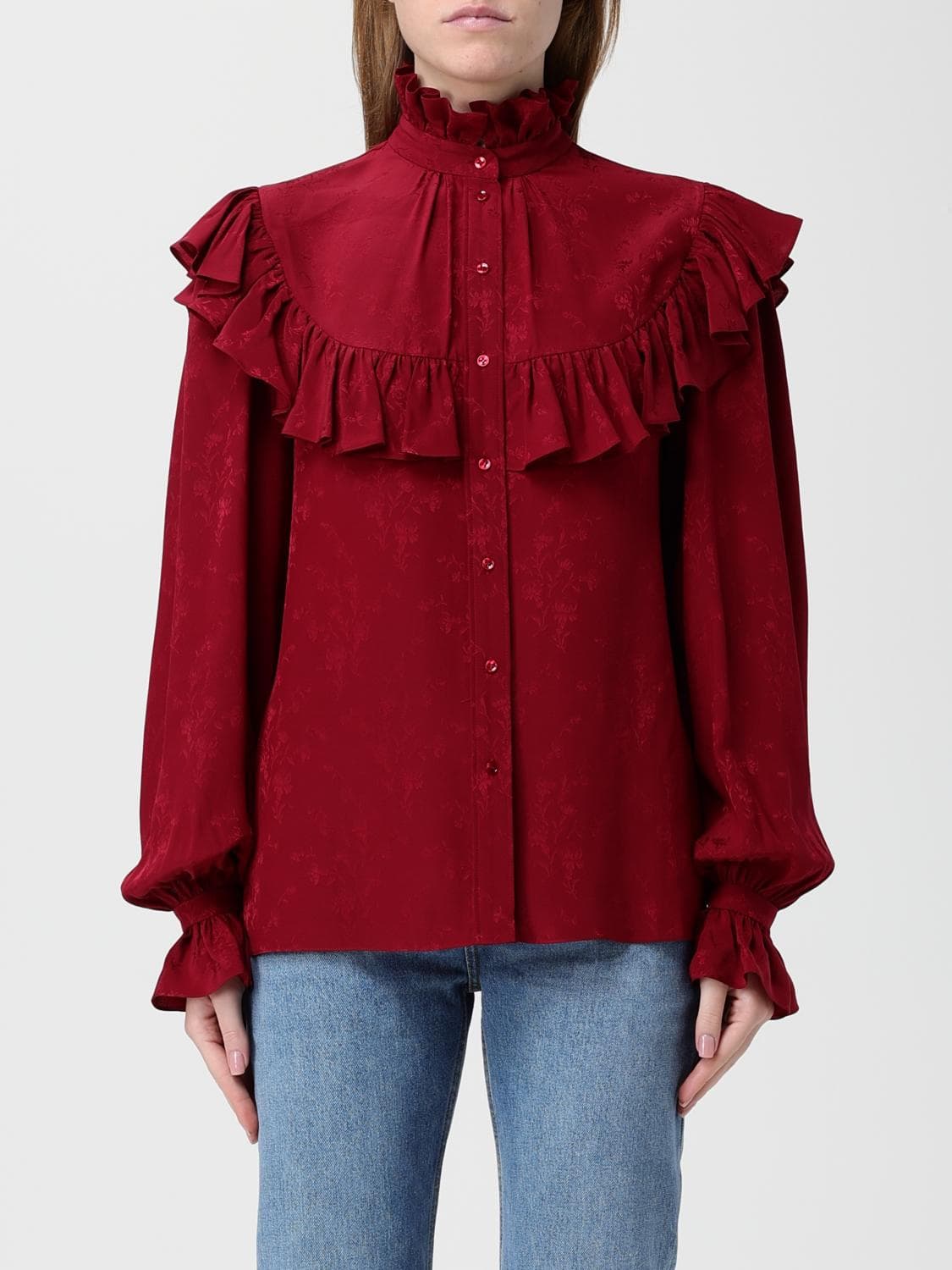 Saint Laurent Shirt Woman color Amaranth