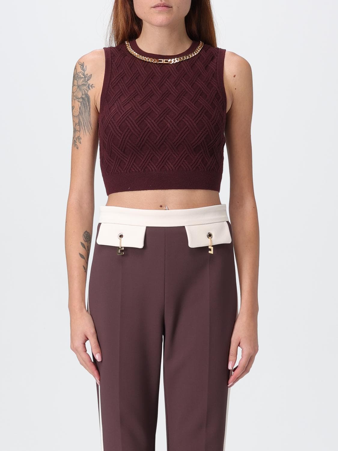 Elisabetta Franchi Top Woman color Wine