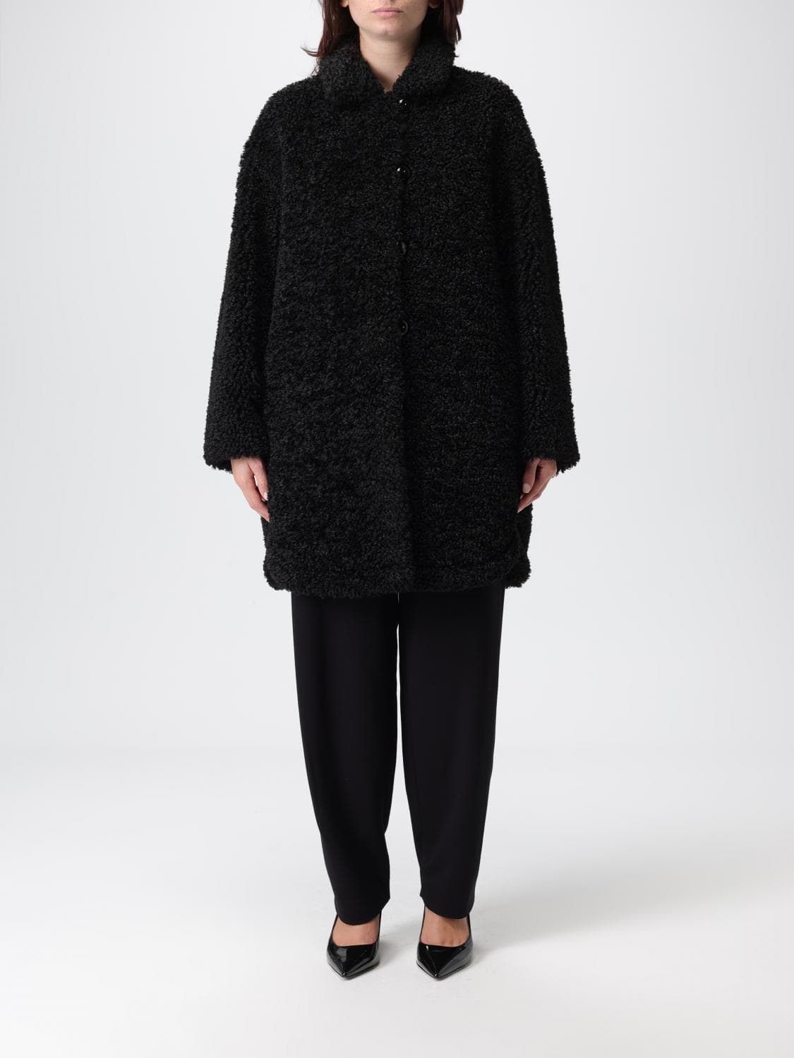 Emporio Armani Fur Coat Woman color Black