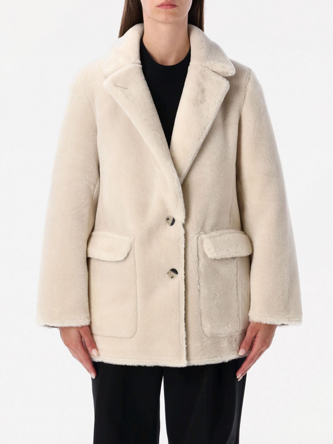 Urbancode Fur Coat Woman color Beige