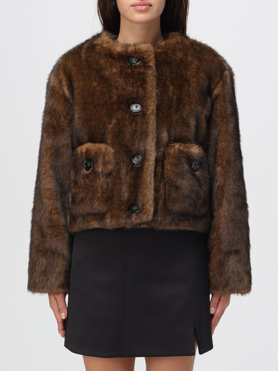 Marc Jacobs Fur Coat Woman color Brown