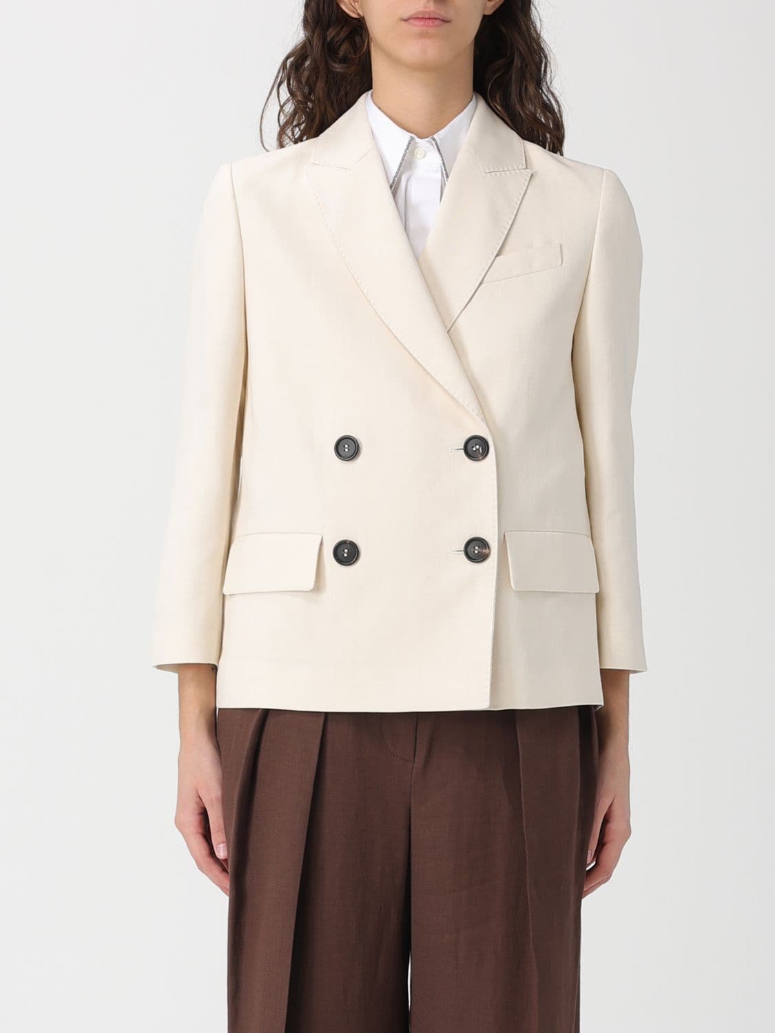 Brunello Cucinelli Jacket Woman color Cream