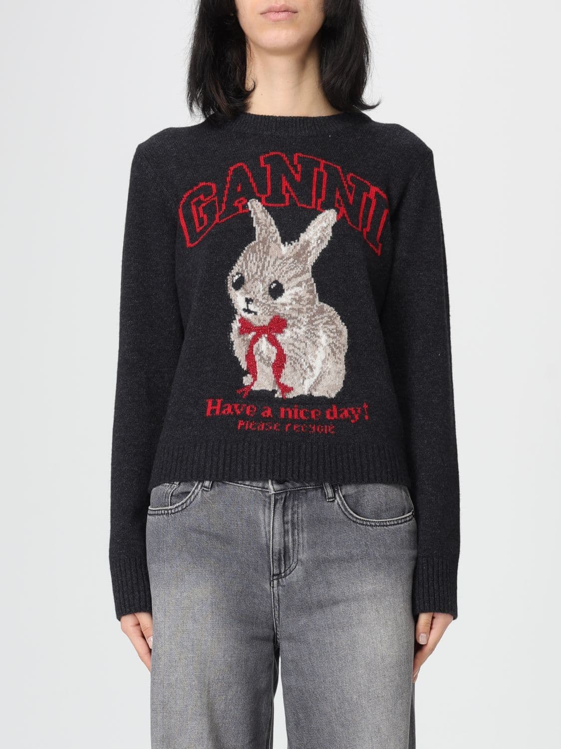 Ganni Sweater Woman color Black