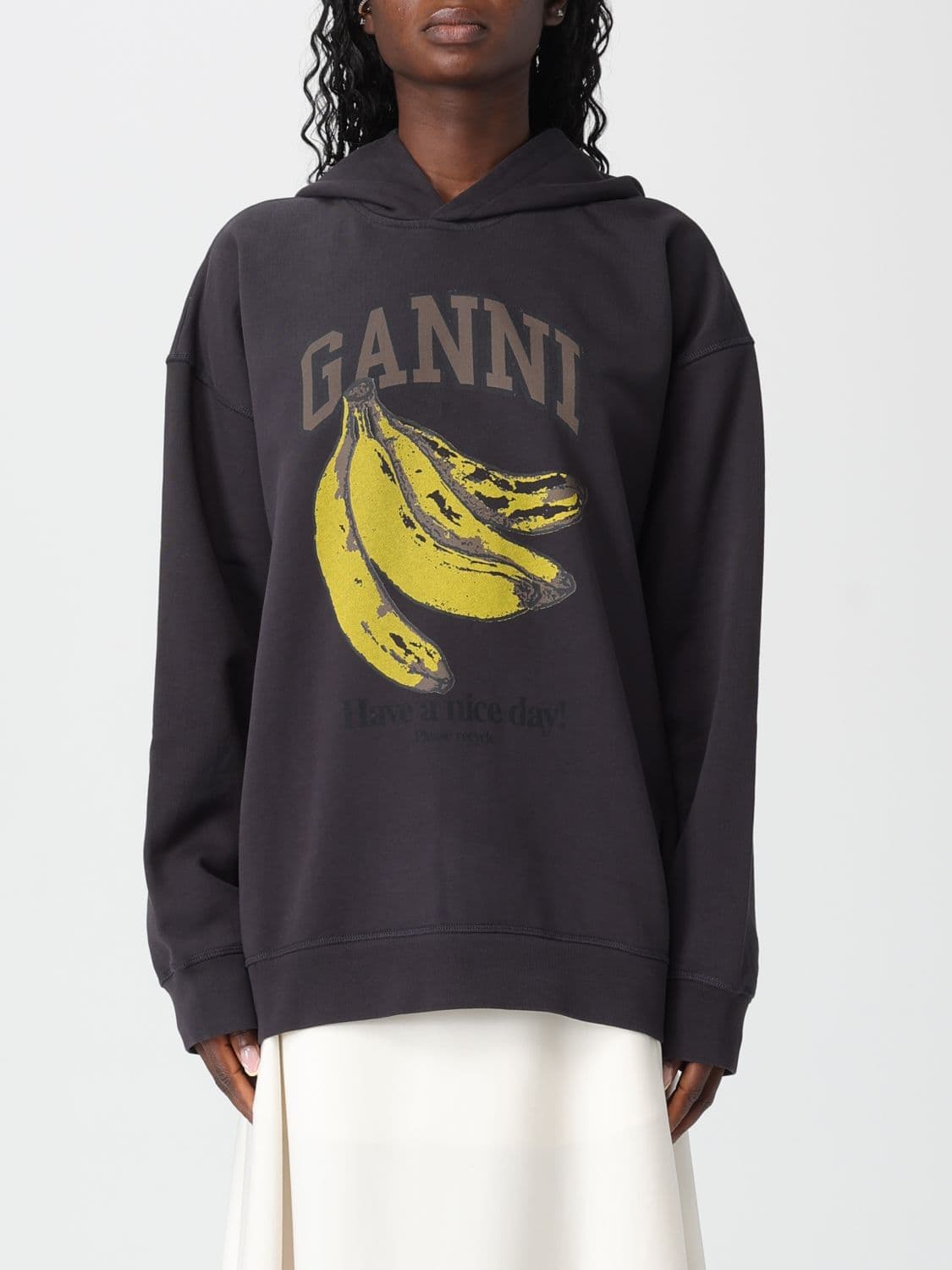 Ganni Sweatshirt Woman color Charcoal