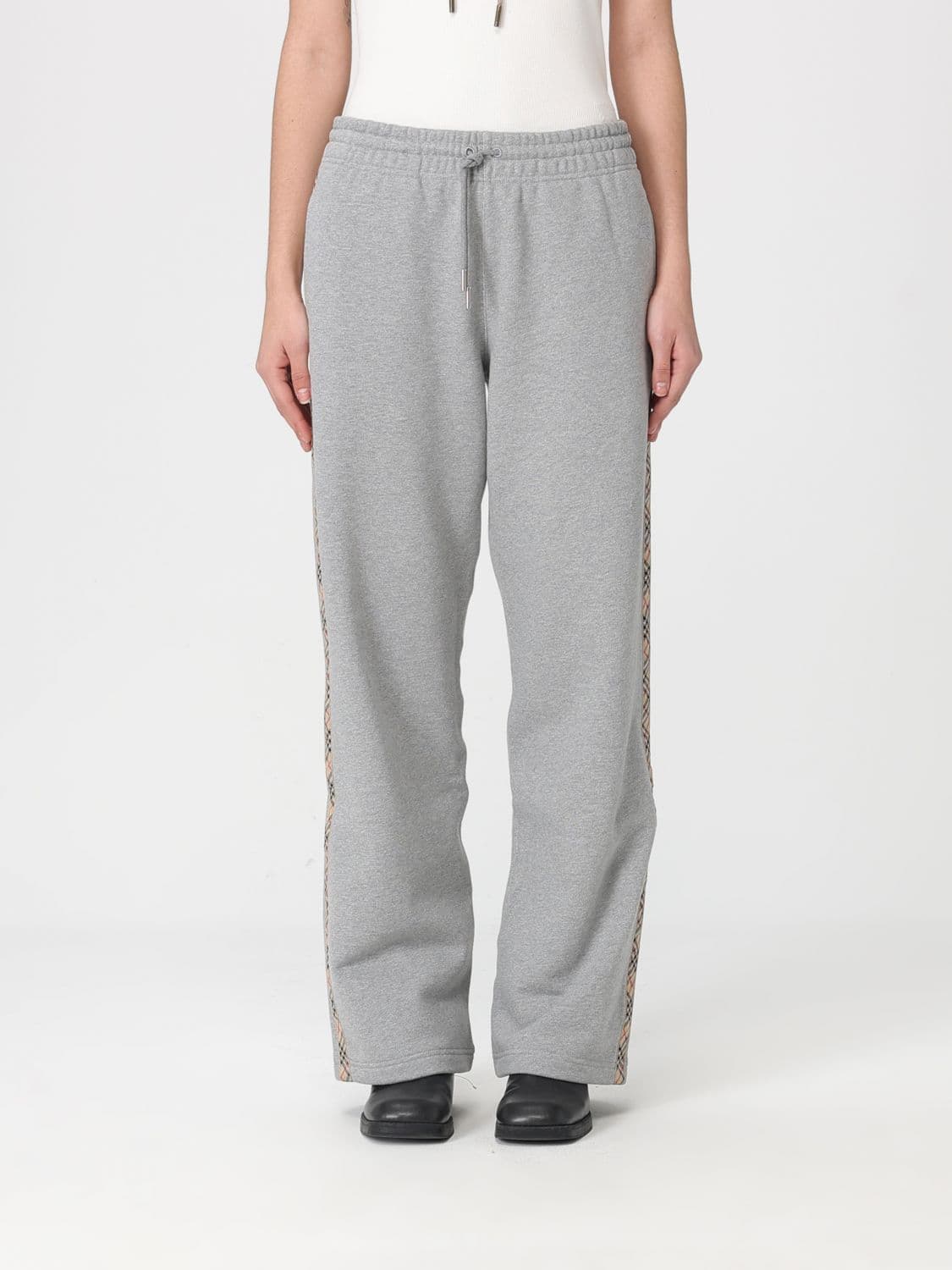 Burberry Pants Woman color Grey · S