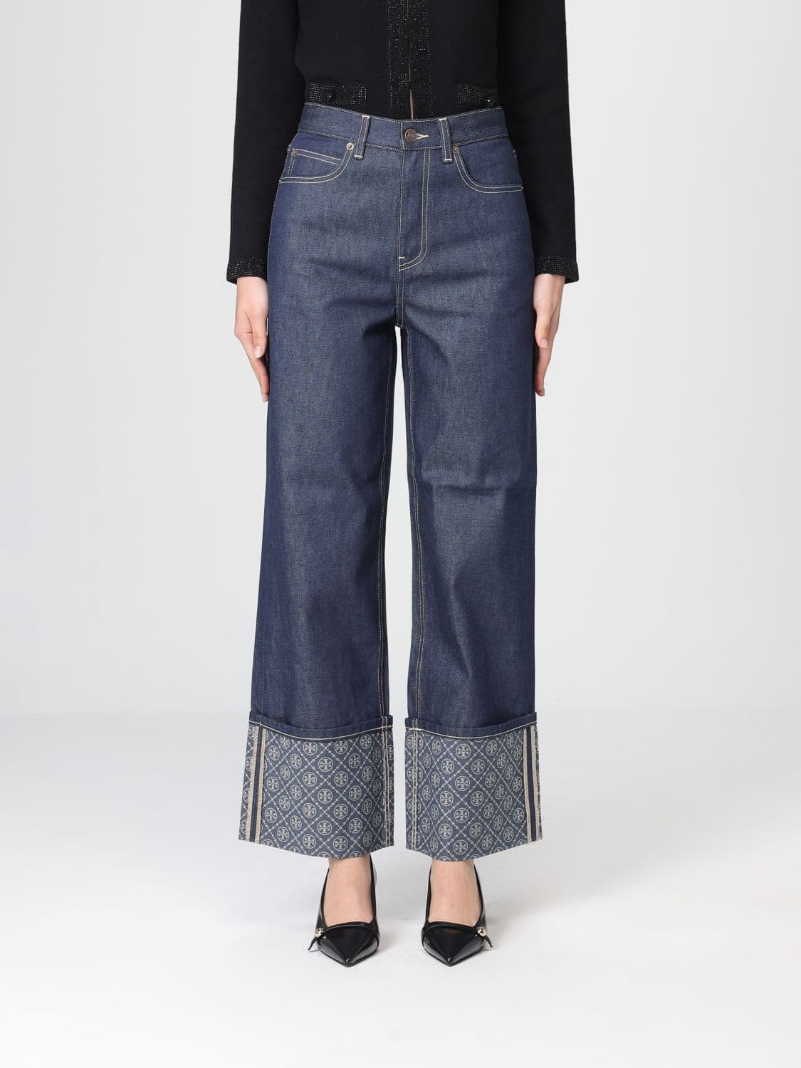 Tory Burch Jeans Woman color Blue