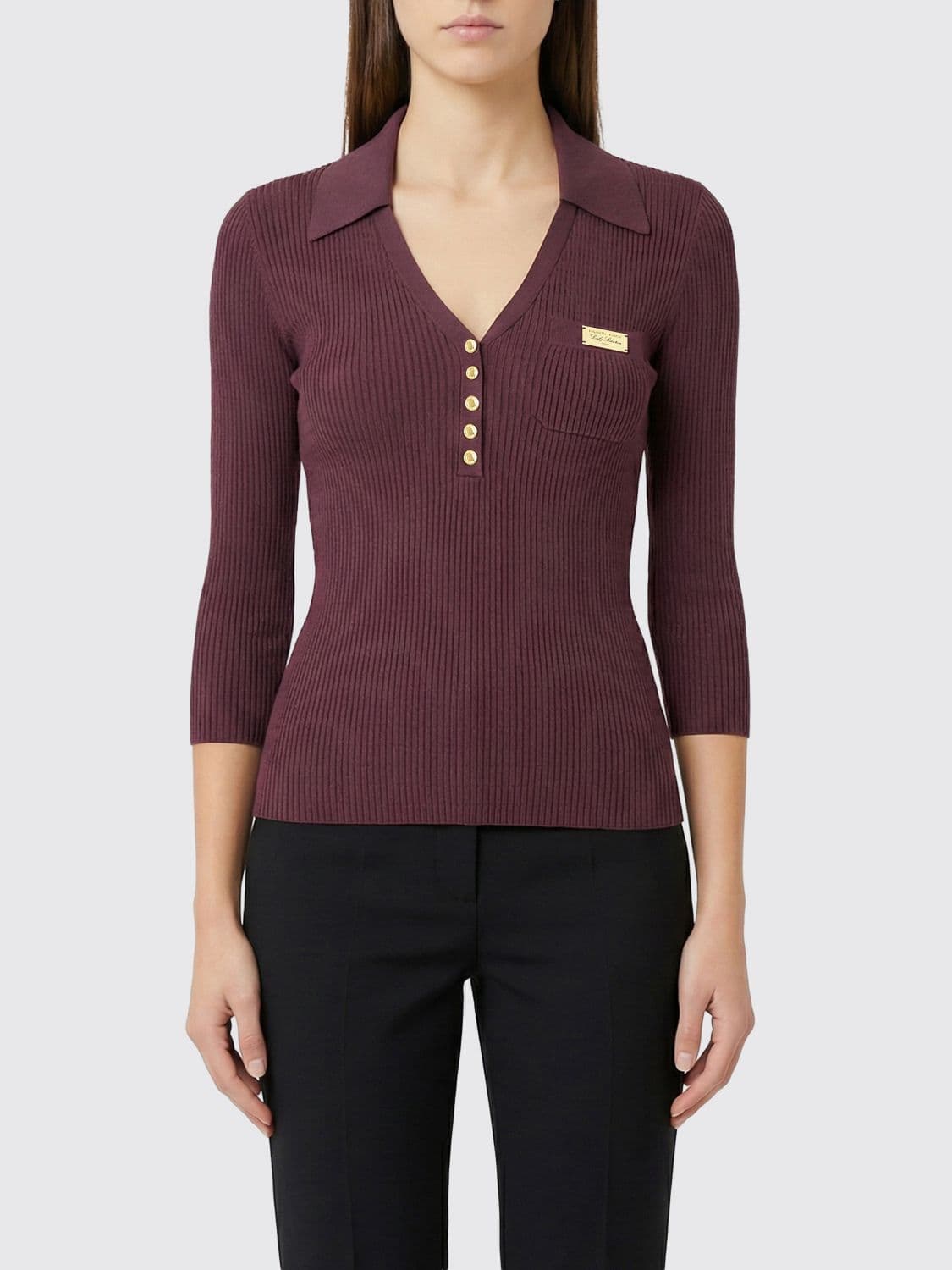Elisabetta Franchi Polo Shirt Woman color Brown
