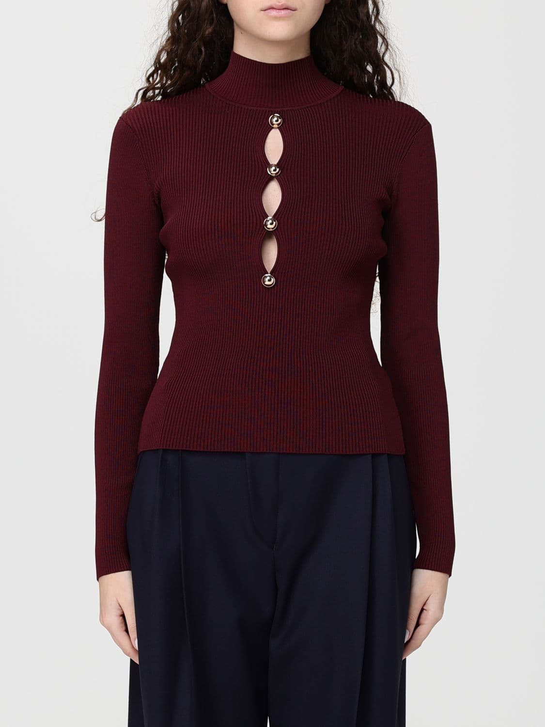 Self-Portrait Sweater Woman color Burgundy