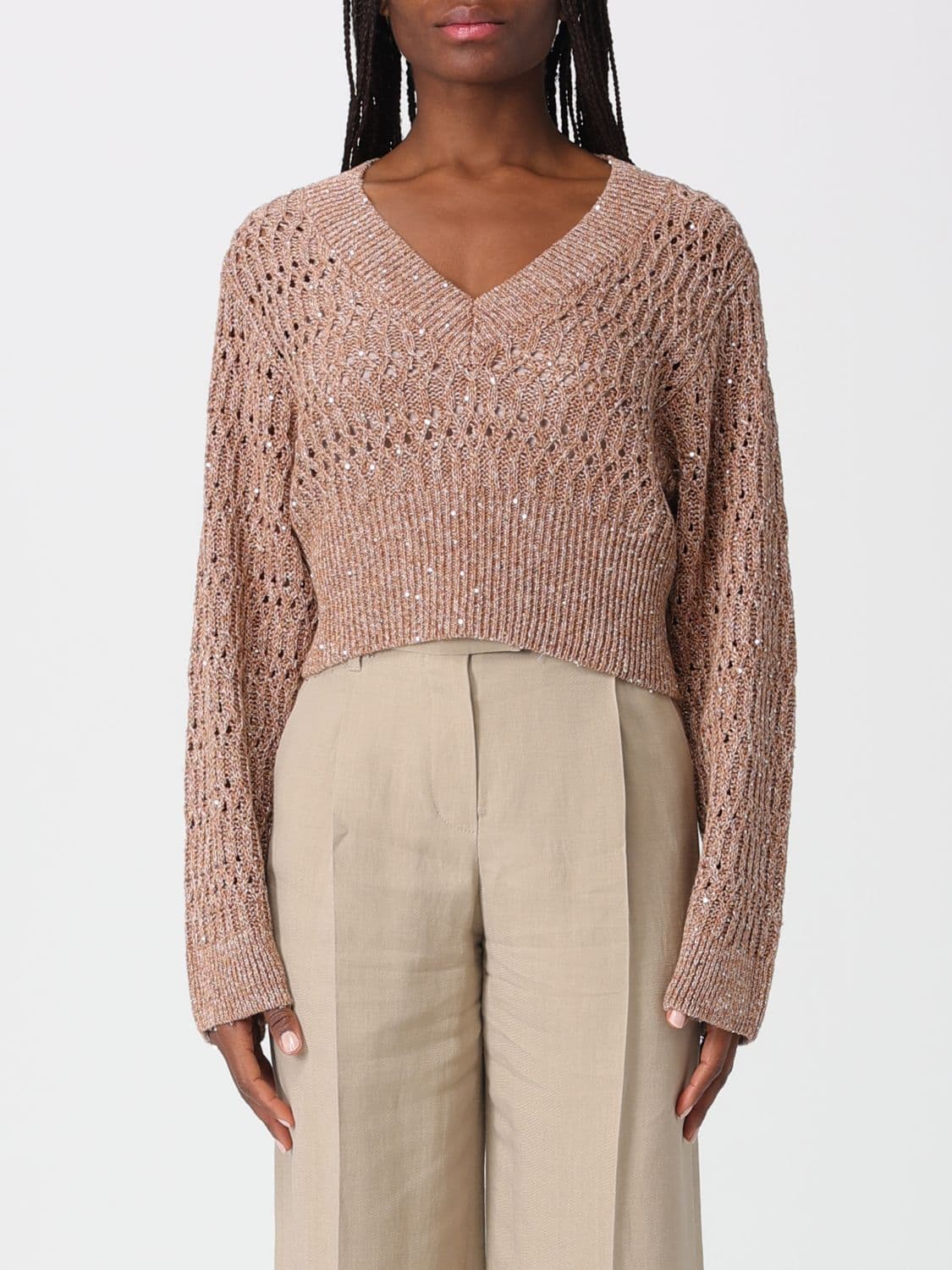 Brunello Cucinelli Sweater Woman color Burnt