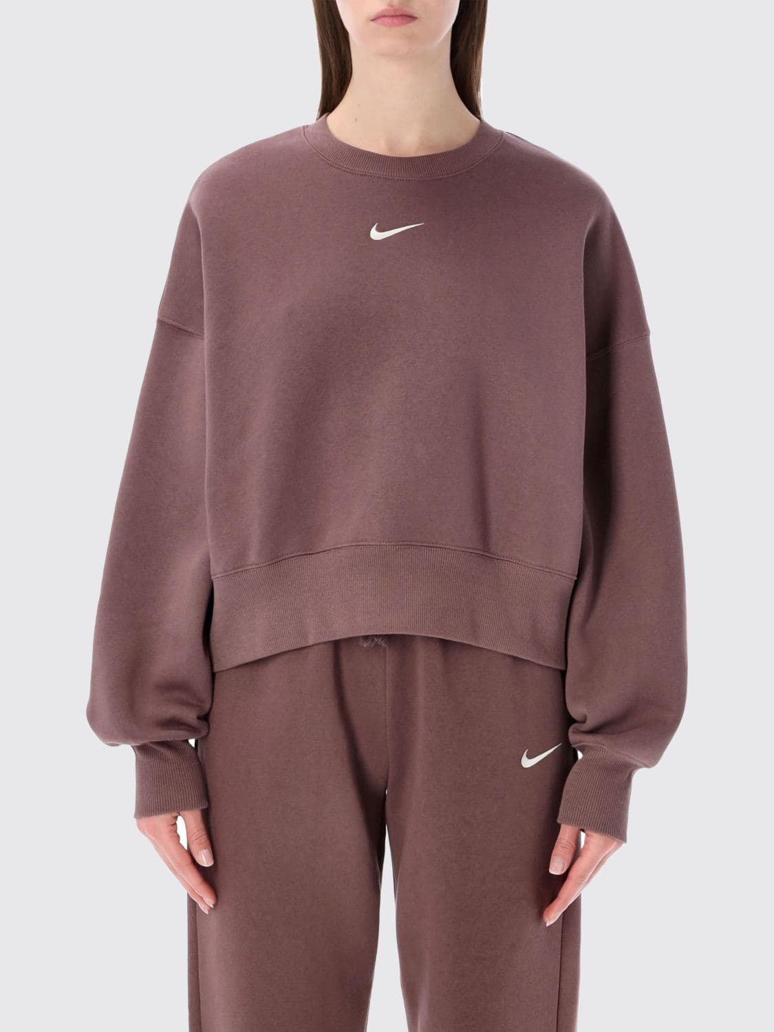 Nike Sweatshirt Woman color Burgundy · L