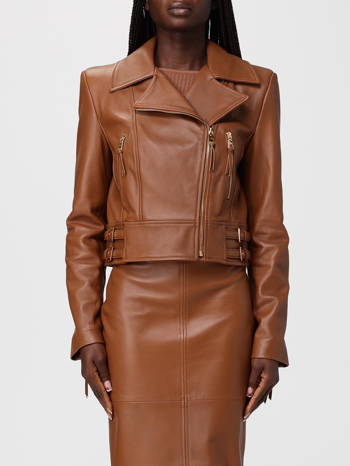 Elisabetta Franchi Leather Biker Jacket