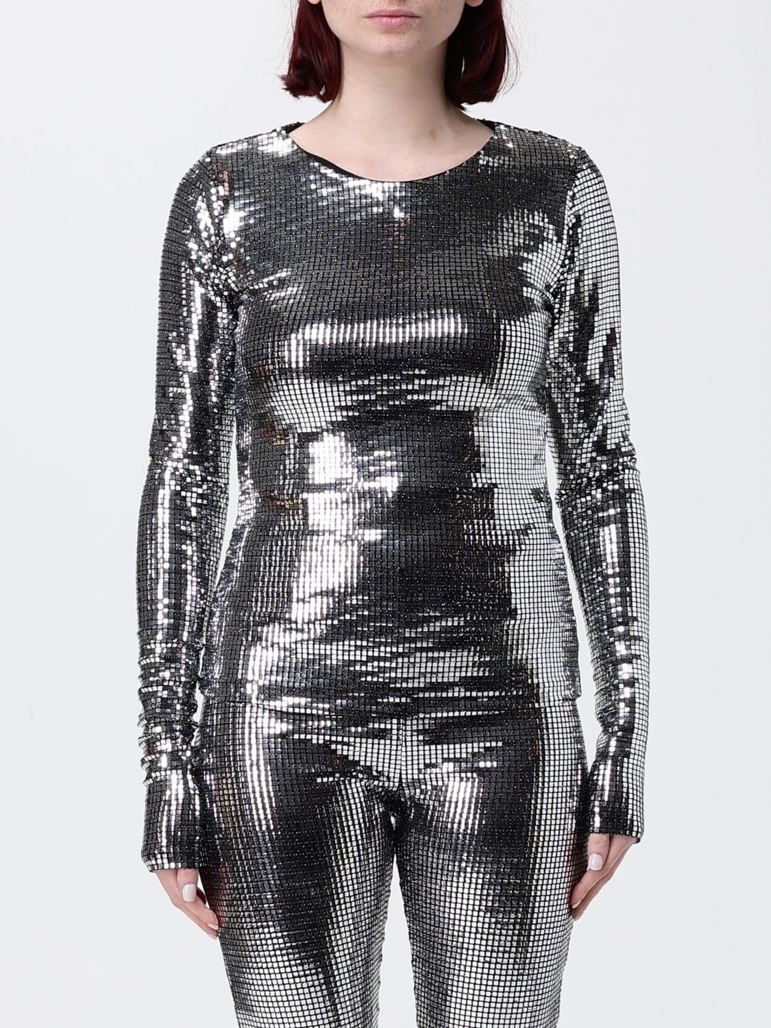 Mm6 Maison Margiela Metallic Knit Top