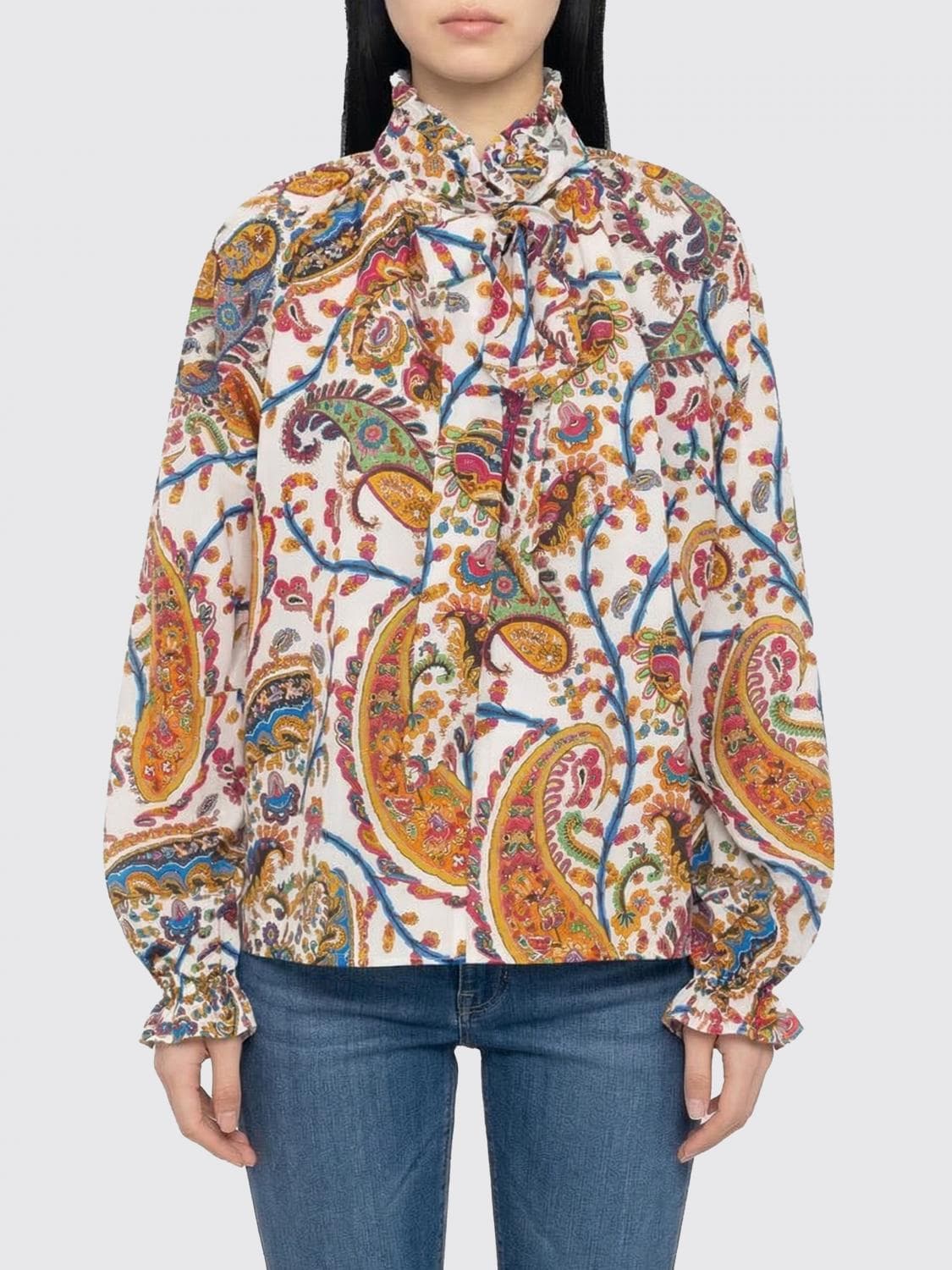 Etro Cotton Shirt with Paisley Motif