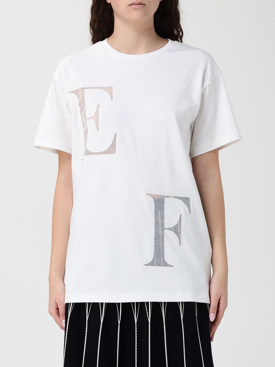 Elisabetta Franchi Cotton T-Shirt with Lettering