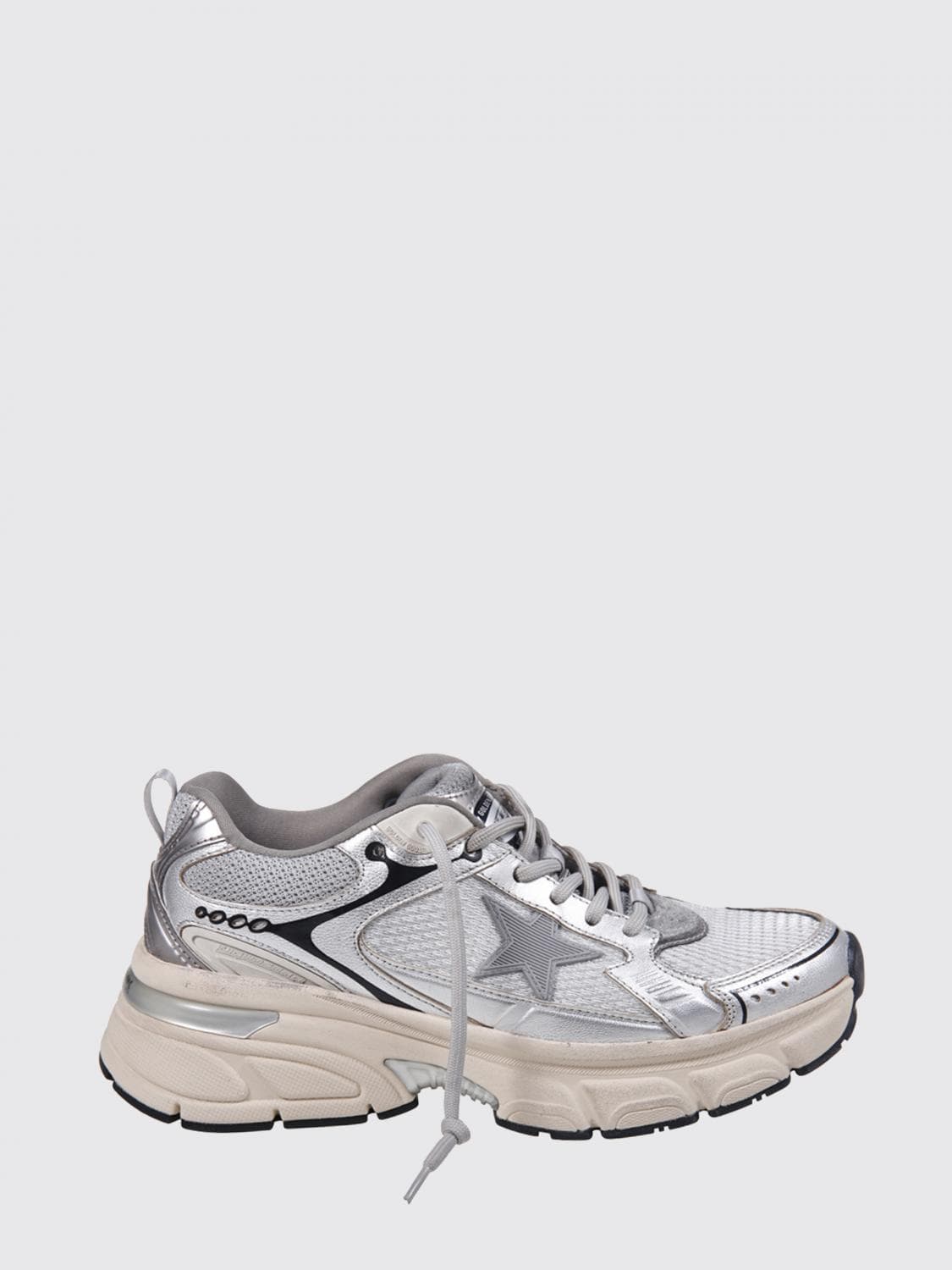 Golden Goose Lightstar Sneakers in Mesh and Laminated Leather
