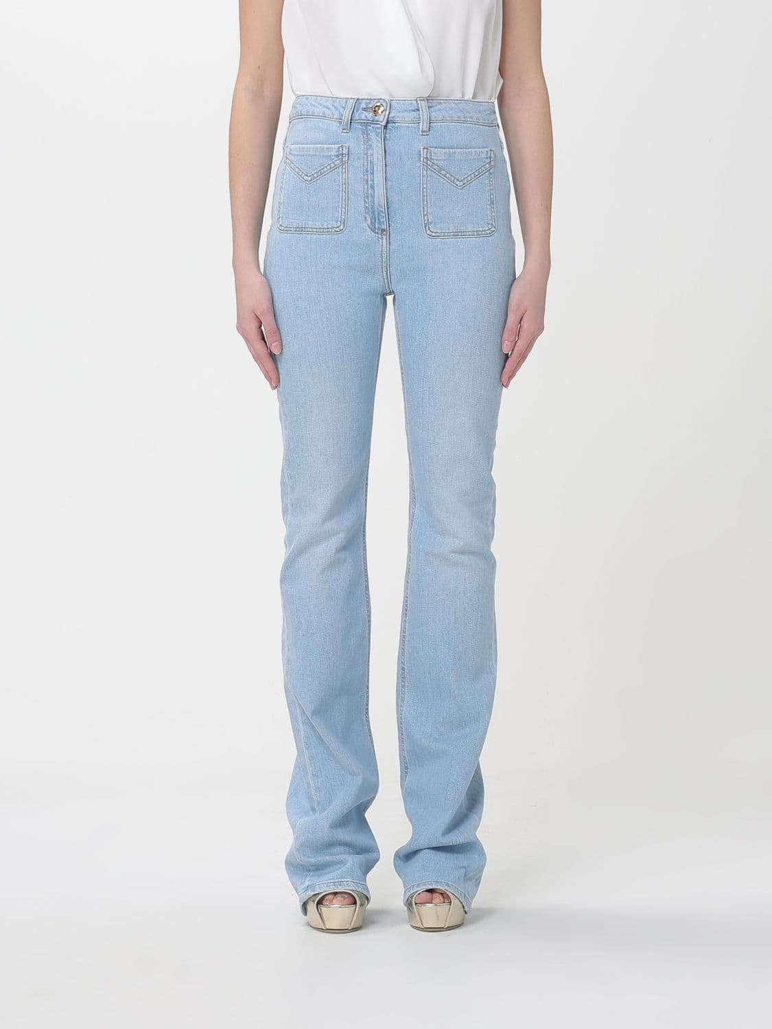Elisabetta Franchi Flared Stretch Denim Jeans