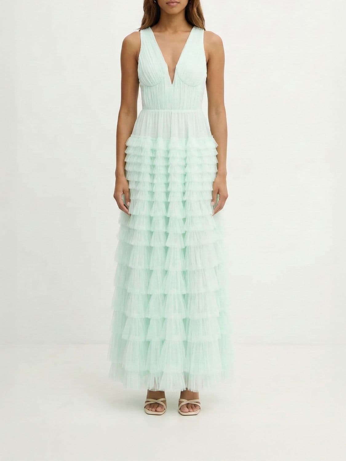 Twinset Tiered Tulle Long Dress