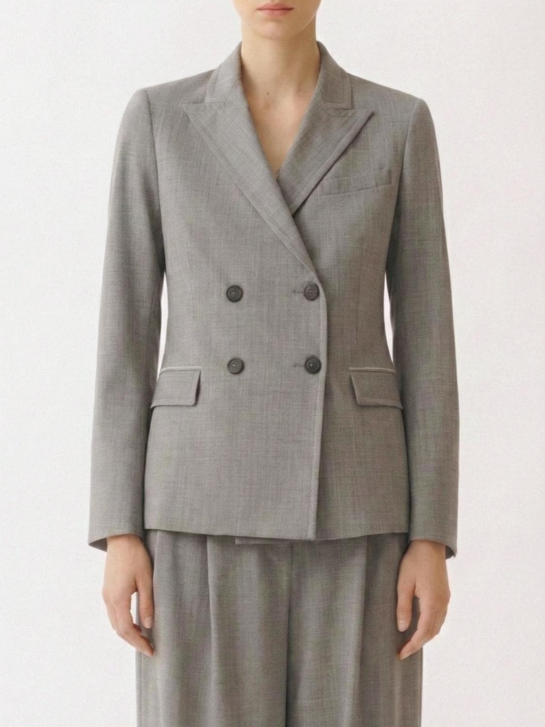 Fabiana Filippi Double-Breasted Virgin Wool Blazer