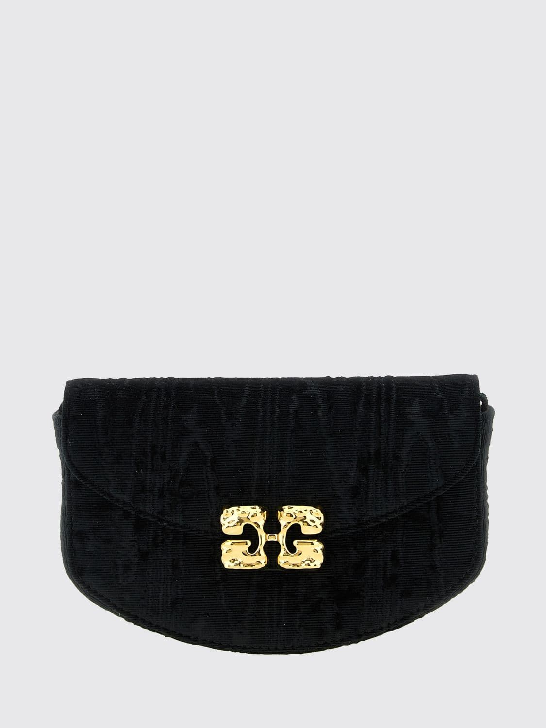 Ganni Lulu Moiré Velvet Wallet On Chain Bag