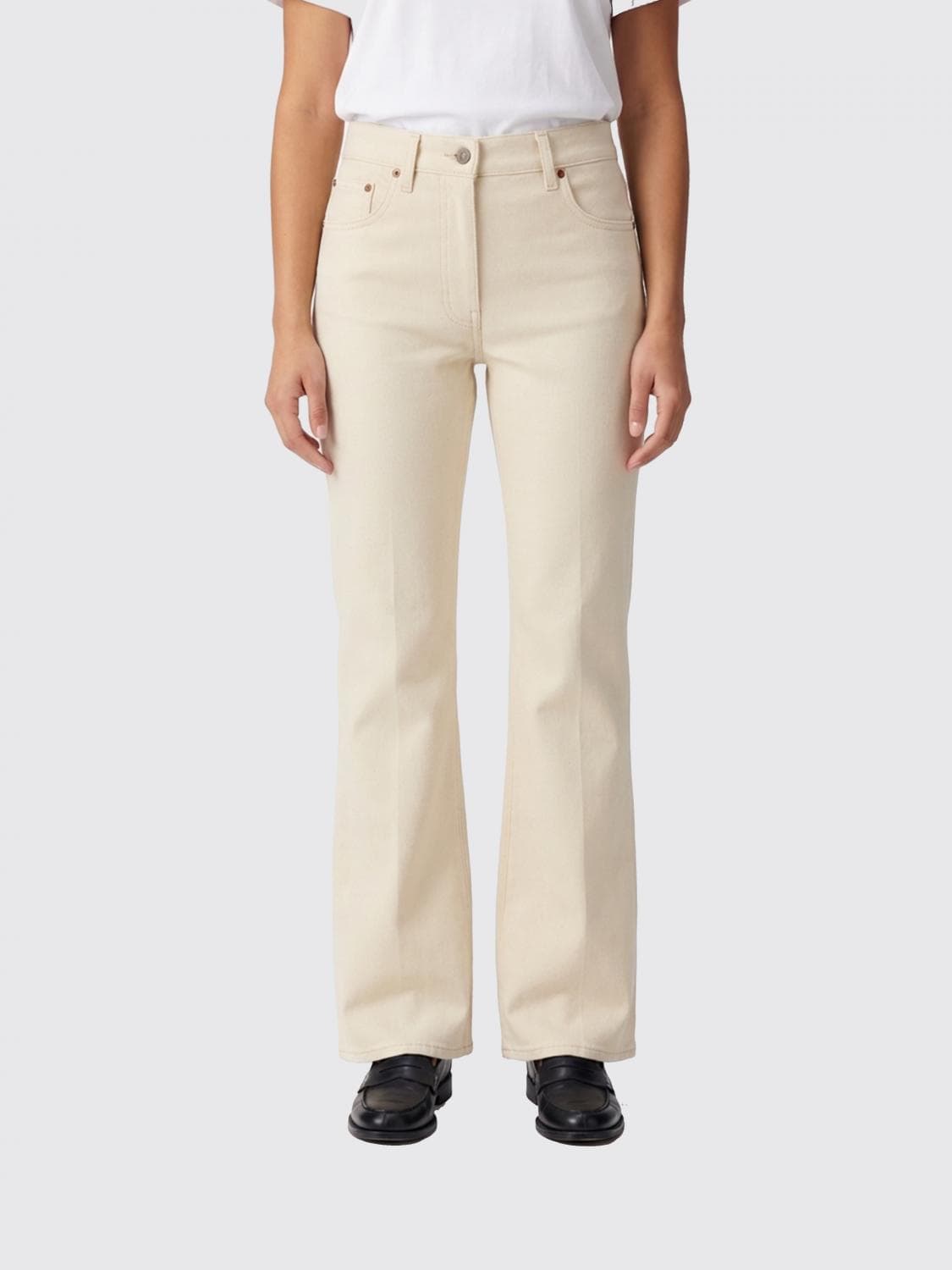 Valentino Cotton Denim Flared Jeans