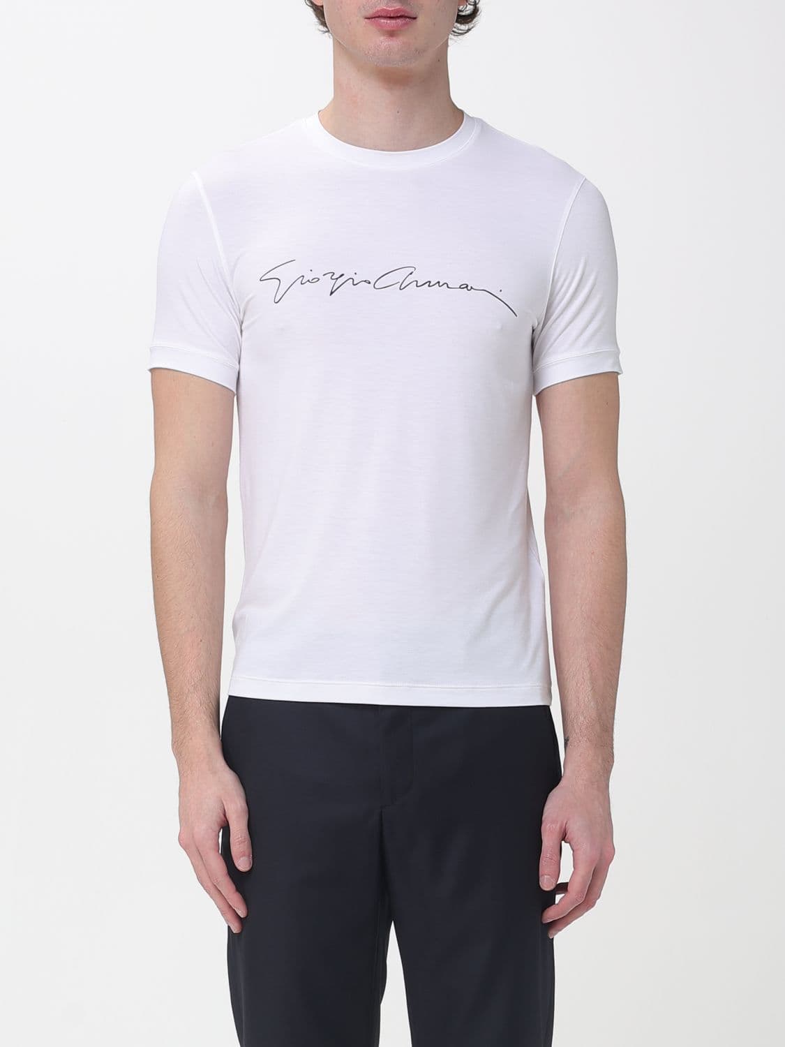 Giorgio Armani Stretch Cotton T-Shirt with Logo · 56
