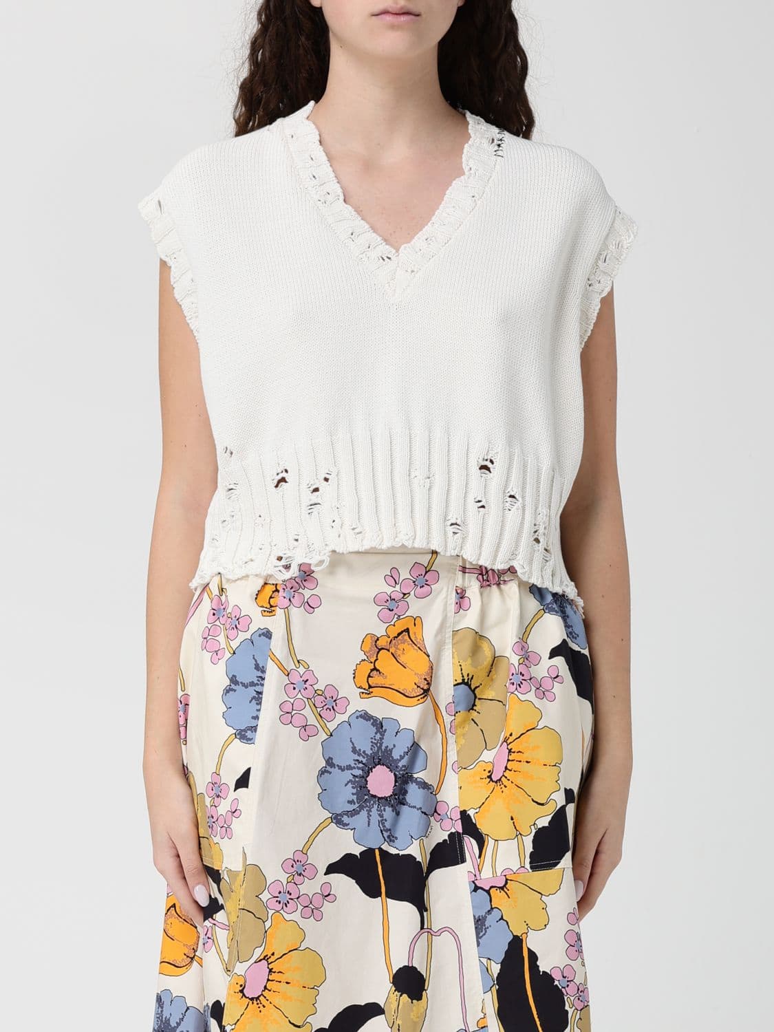 Marni Cotton Distressed Effect Vest