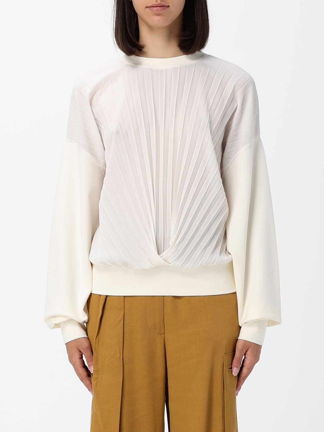 Twinset Pleated Viscose Blend Sweatshirt