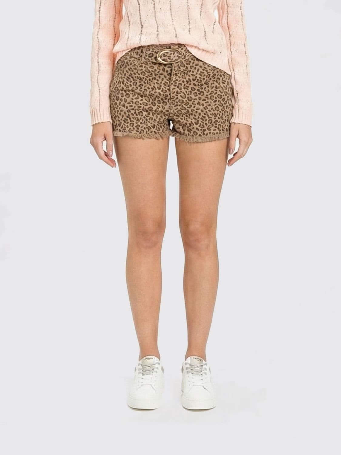 Twinset Animal Print Cotton Shorts