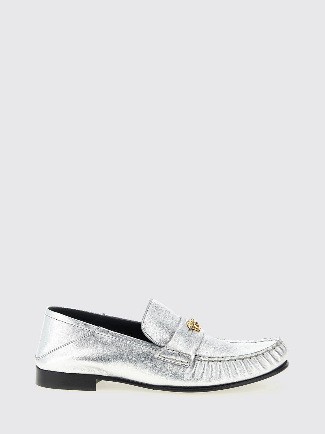 Versace La Medusa Laminated Leather Loafers