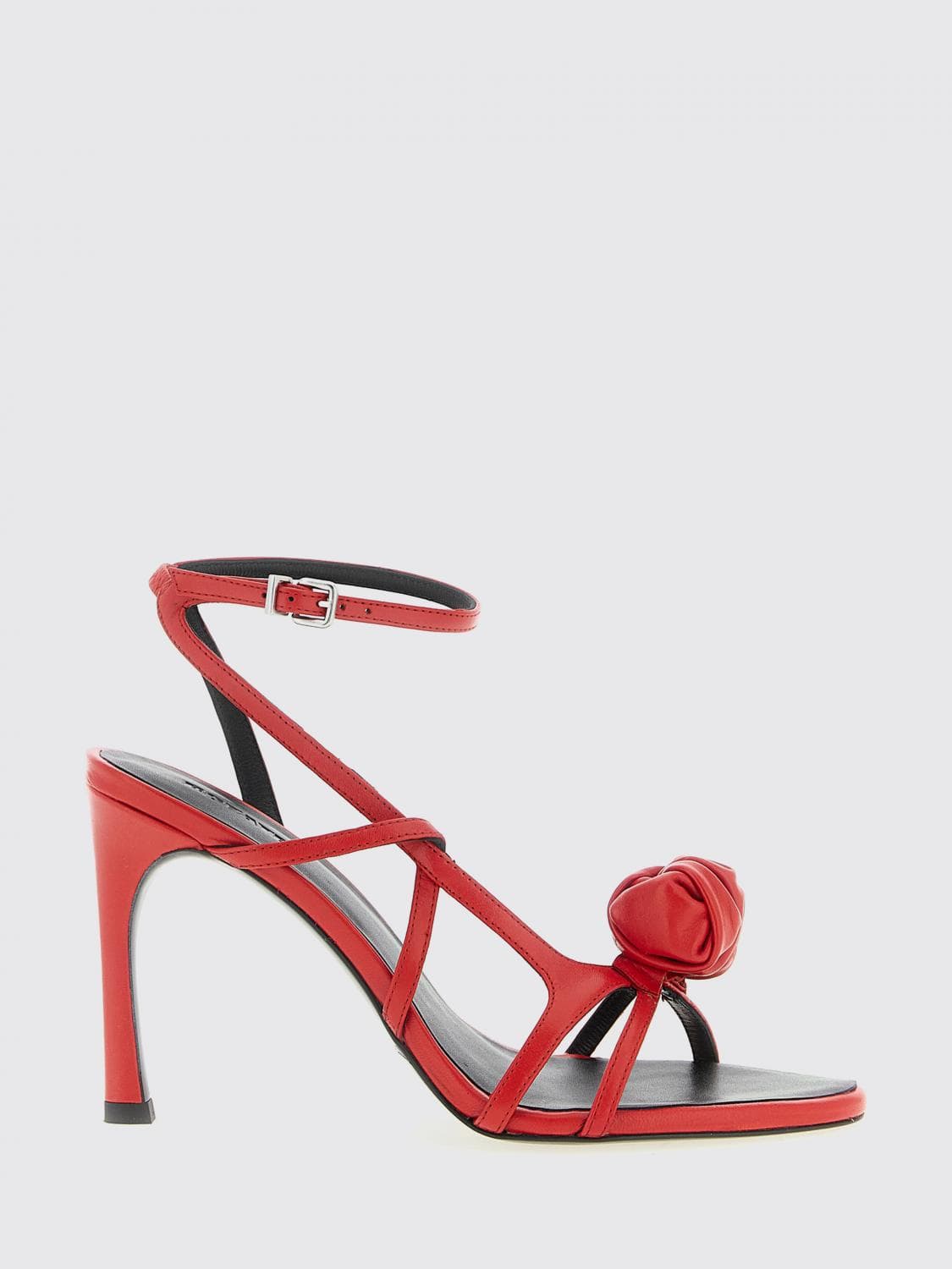 Rotate Leather Sandals with Knot Application
