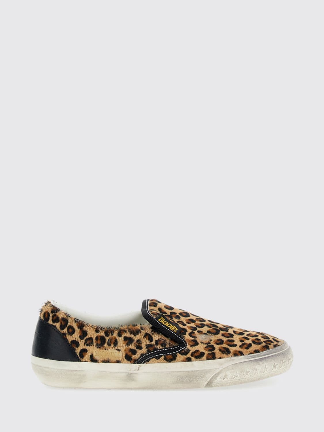Golden Goose Slip On Animal Print Pony Skin Used Effect Sneakers